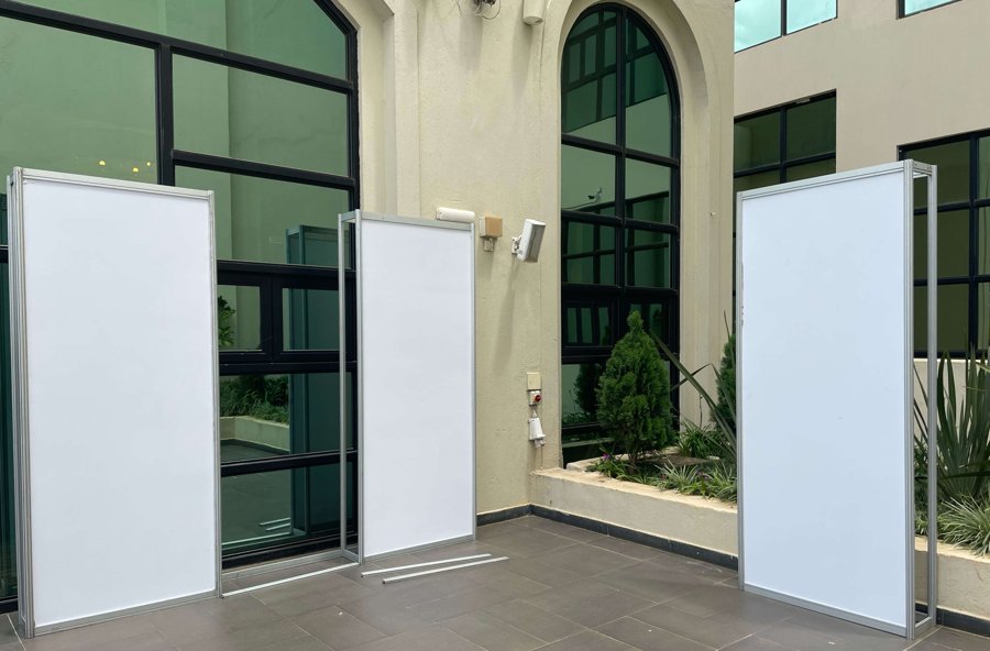 Shell scheme panels ready for installation