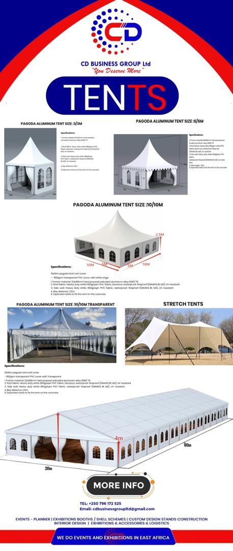 Pagoda and stretch tents for outdoor events
